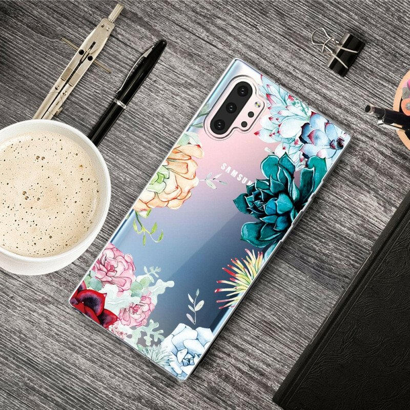 Skal Samsung Galaxy Note 10 Plus Sömlös Akvarell Blommor