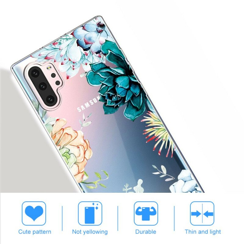 Skal Samsung Galaxy Note 10 Plus Sömlös Akvarell Blommor