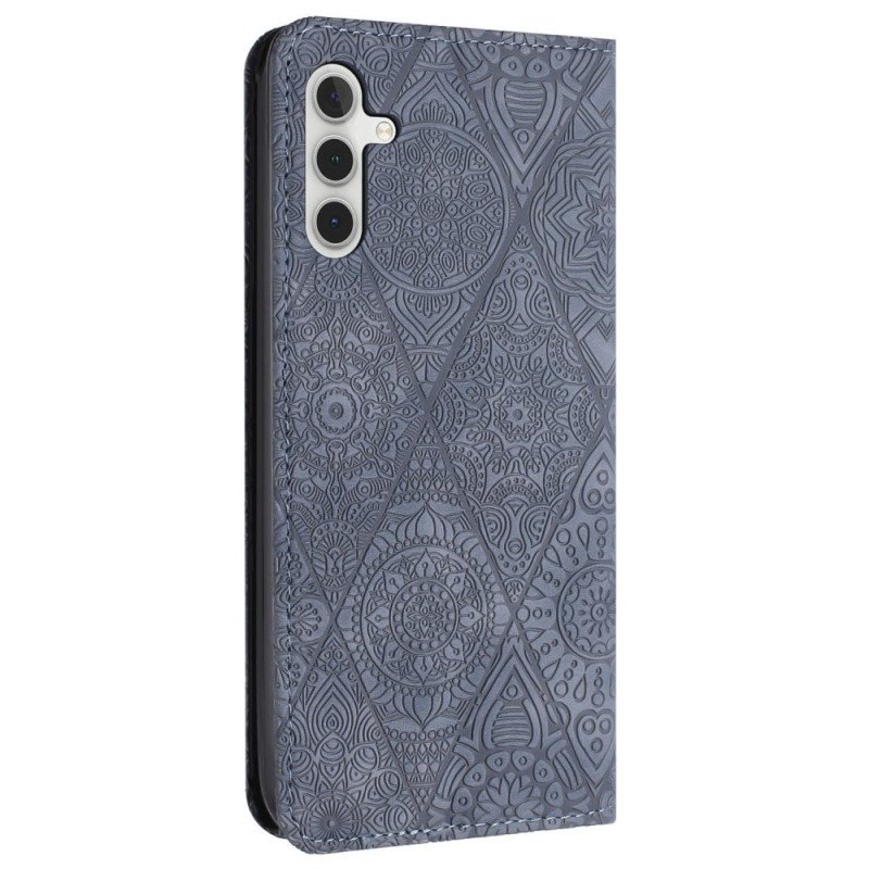 Folio-fodral För Samsung Galaxy A55 5g Patchwork Med Rem