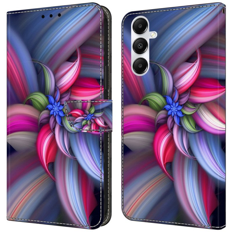 Läderfodral Samsung Galaxy A55 5g Telefonfodral Blomma I Färg