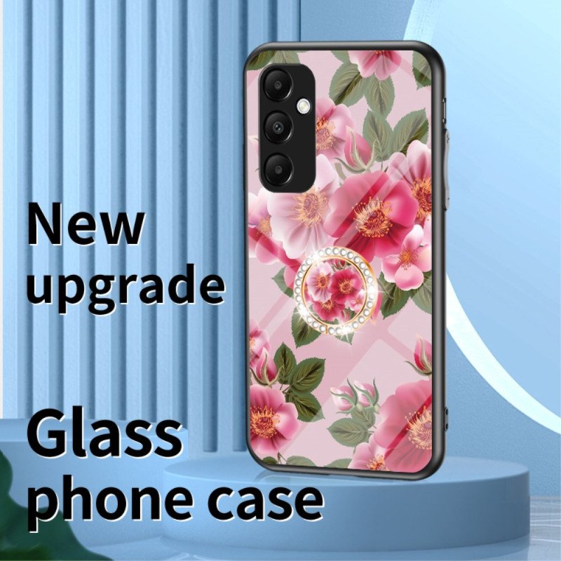 Skal Samsung Galaxy A55 5g Härdat Glas Med Blommönsterhållare