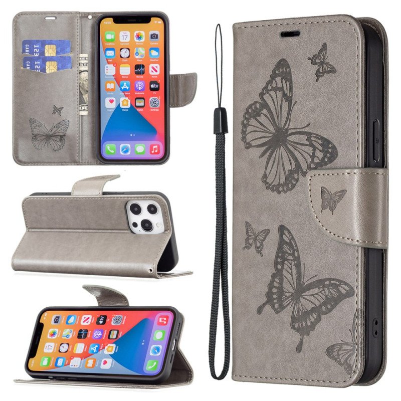 Fodral Xiaomi Redmi Note 13 5g Butterflies Design With Lanyard