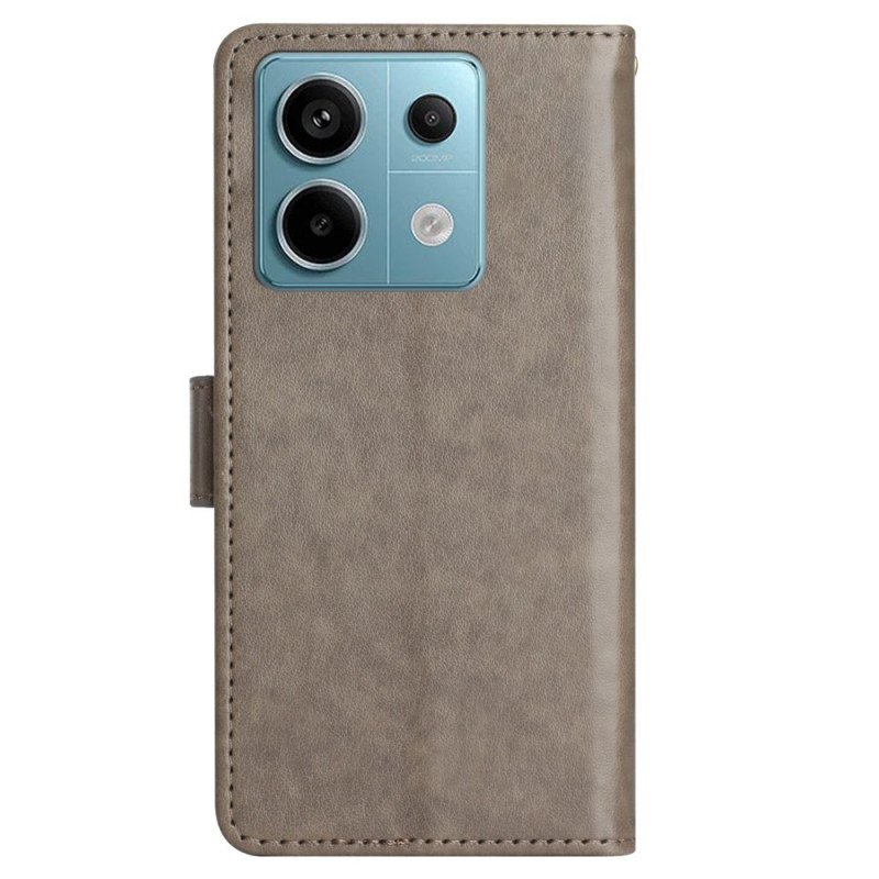 Fodral Xiaomi Redmi Note 13 5g Fjärilsmönster Med Rem