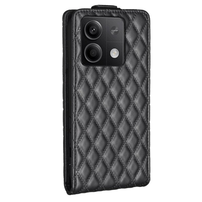 Läderfodral Xiaomi Redmi Note 13 5g Telefonfodral Quiltad Vertikal Klaff