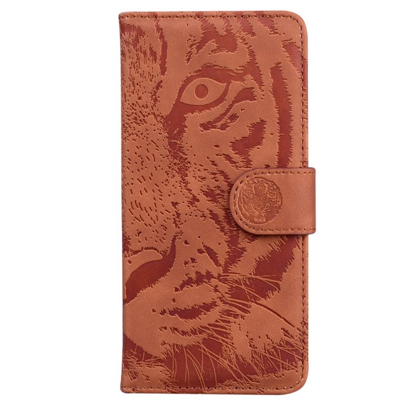 Läderfodral Xiaomi Redmi Note 13 5g Telefonfodral Tiger Footprint