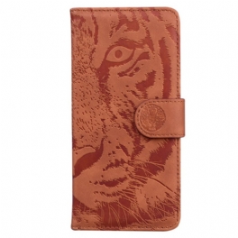 Läderfodral Xiaomi Redmi Note 13 5g Telefonfodral Tiger Footprint