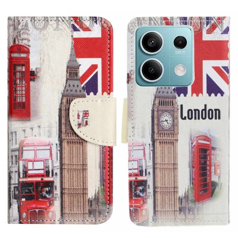 Läderskal Fodral Xiaomi Redmi Note 13 5g London Life