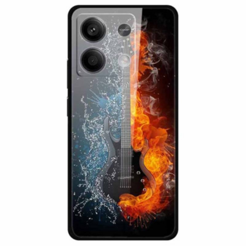 Skal Xiaomi Redmi Note 13 5g Telefonfodral Gitarr Av Härdat Glas Av Is Och Eld