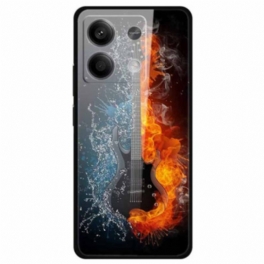 Skal Xiaomi Redmi Note 13 5g Telefonfodral Gitarr Av Härdat Glas Av Is Och Eld