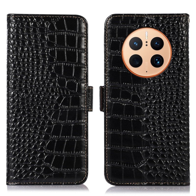 Fodral Huawei Mate 50 Pro Crocodile Style Rfid