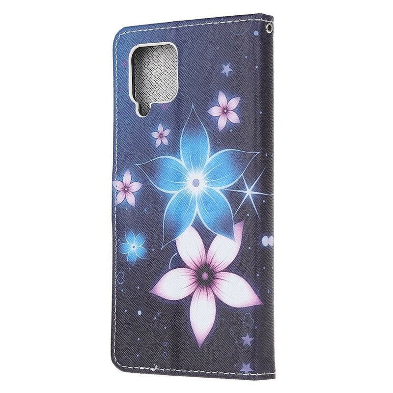 Fodral Samsung Galaxy A42 5G Med Kedjar Lunar Strap Blommor