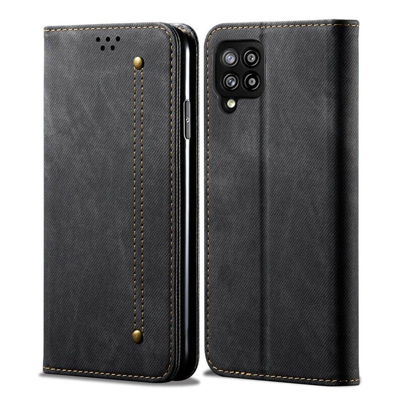 Folio-fodral Samsung Galaxy A42 5G Läderfodral Denim Tyg