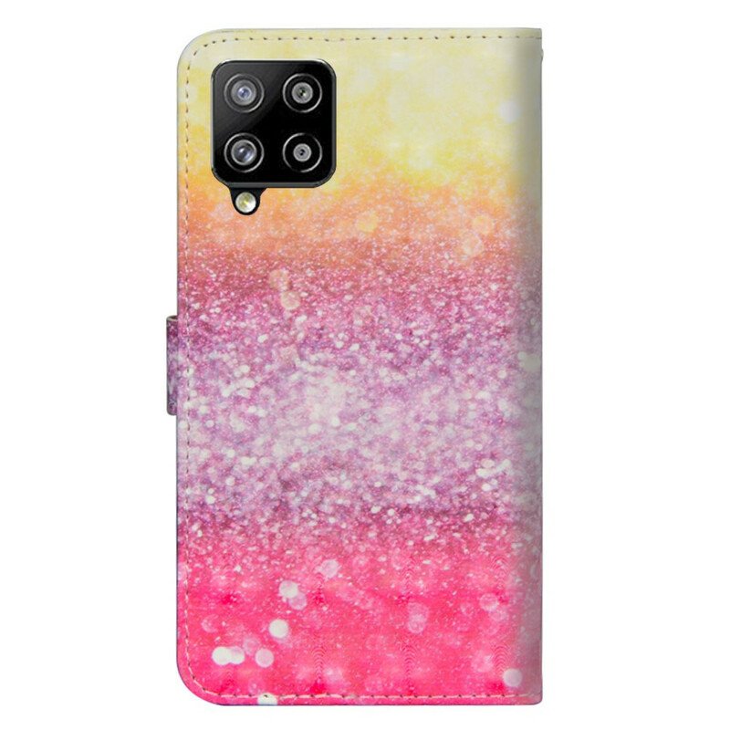 Folio-fodral Samsung Galaxy A42 5G Magenta Glittergradient