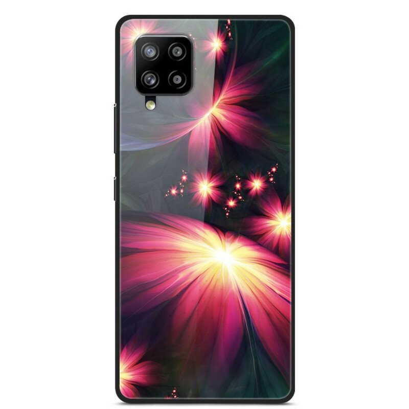 Skal Samsung Galaxy A42 5G Fancy Flowers Härdat Glas