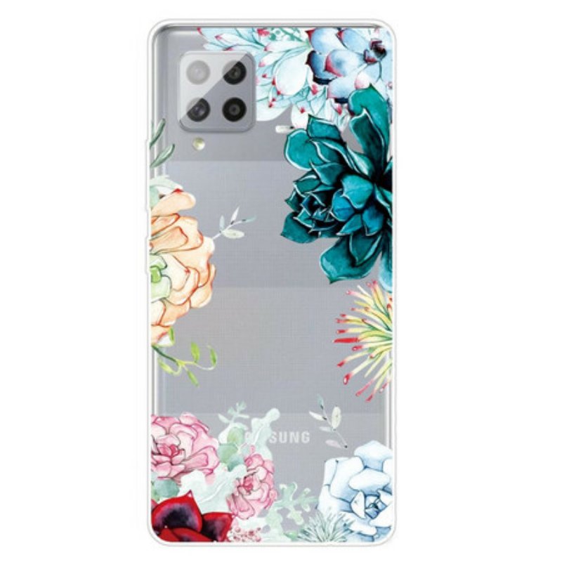 Skal Samsung Galaxy A42 5G Sömlös Akvarell Blommor