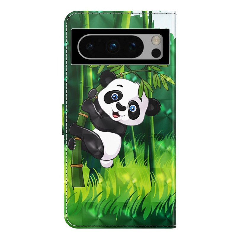 Fodral För Google Pixel 8 Pro Panda Bambu Med Rem