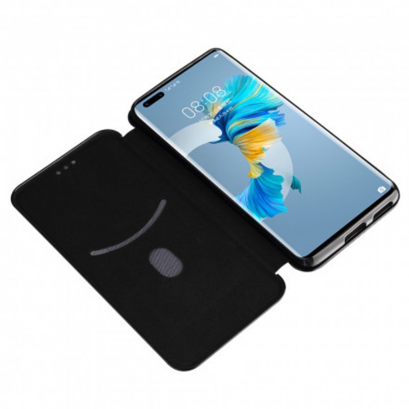 Folio-fodral Huawei Mate 40 Pro Läderfodral Kolfiber