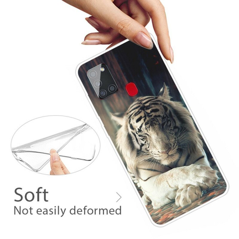 Mobilskal Samsung Galaxy A21s Flexibel Tiger