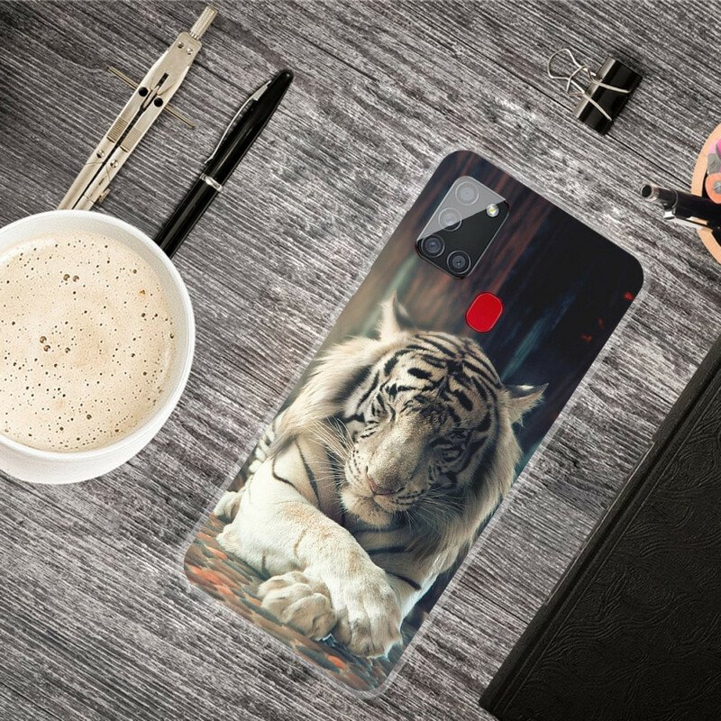 Mobilskal Samsung Galaxy A21s Flexibel Tiger