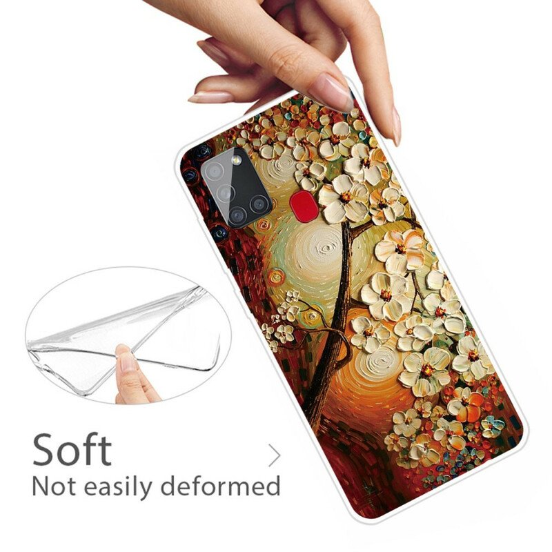 Mobilskal Samsung Galaxy A21s Flexibla Blommor