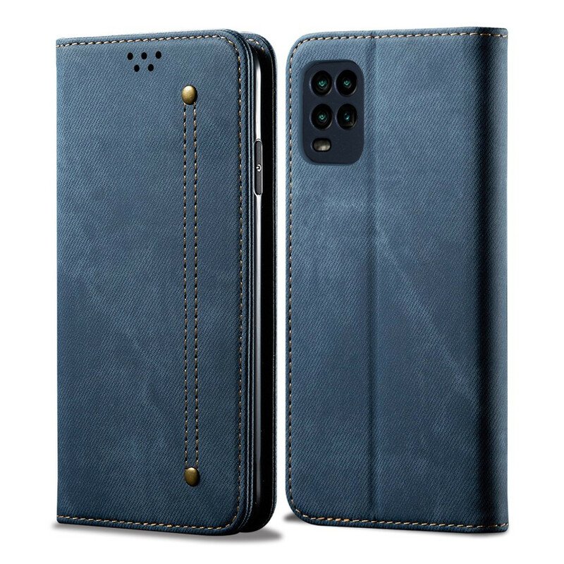 Folio-fodral Xiaomi Mi 10 Lite Läderfodral Denim Tyg