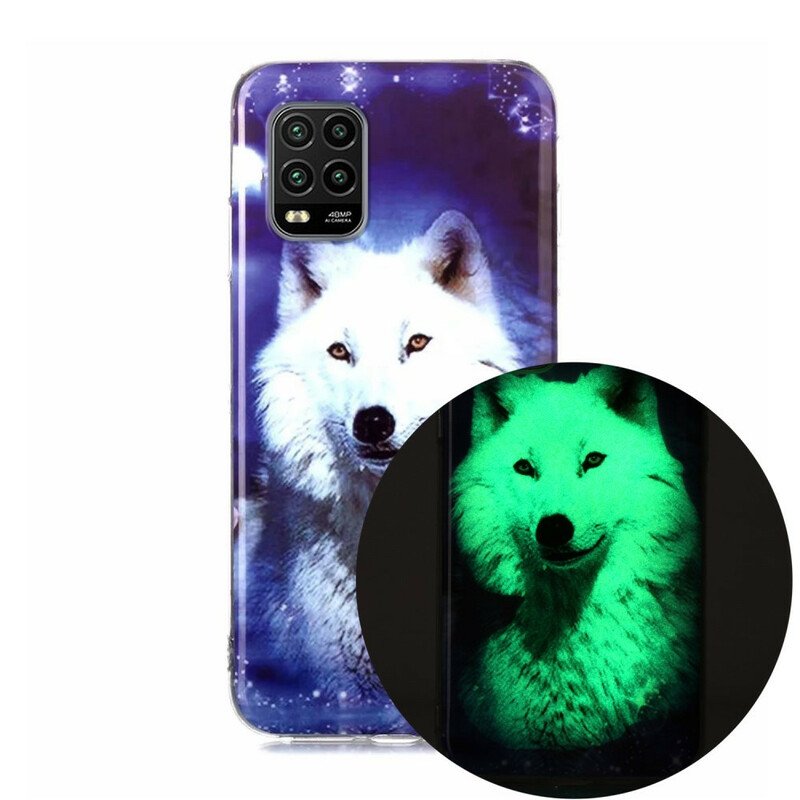 Mobilskal Xiaomi Mi 10 Lite Fluorescerande Wolf Series