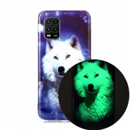 Mobilskal Xiaomi Mi 10 Lite Fluorescerande Wolf Series