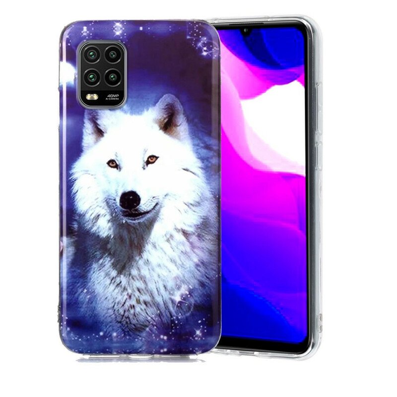 Mobilskal Xiaomi Mi 10 Lite Fluorescerande Wolf Series