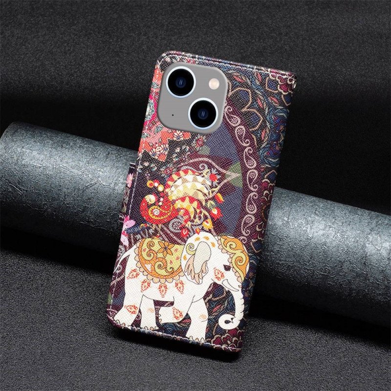 Fodral iPhone 14 Plus Tribal Elefant