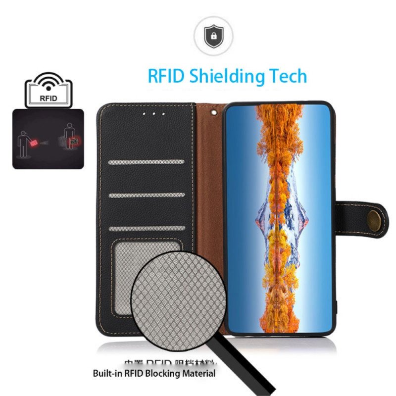 Folio-fodral Xiaomi 12 / 12X Khazneh Rfid Äkta Läder