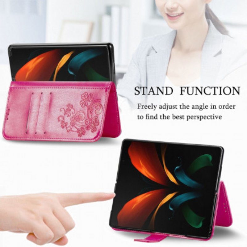 Fodral Samsung Galaxy Z Fold 3 5G Blomsterdesign Med Snodd