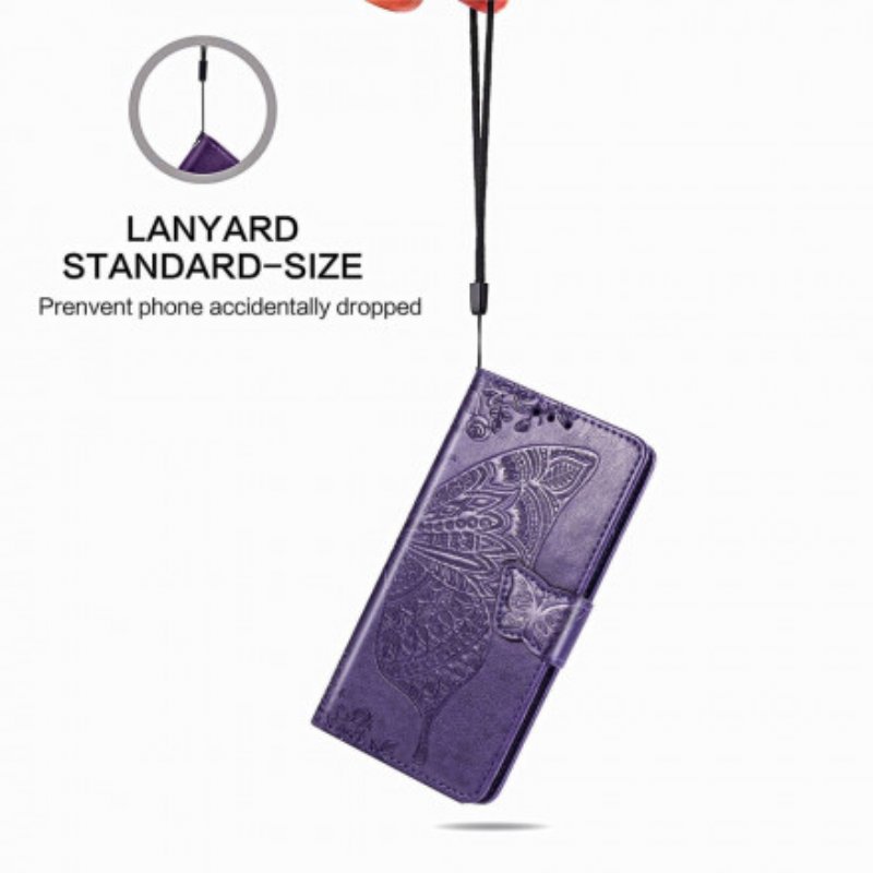 Fodral Samsung Galaxy Z Fold 3 5G Butterfly Design Med Lanyard