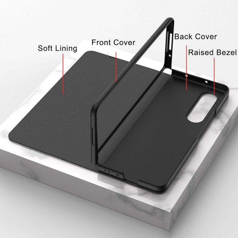 Folio-fodral Samsung Galaxy Z Fold 3 5G Läderfodral Leopard Härdat Glas