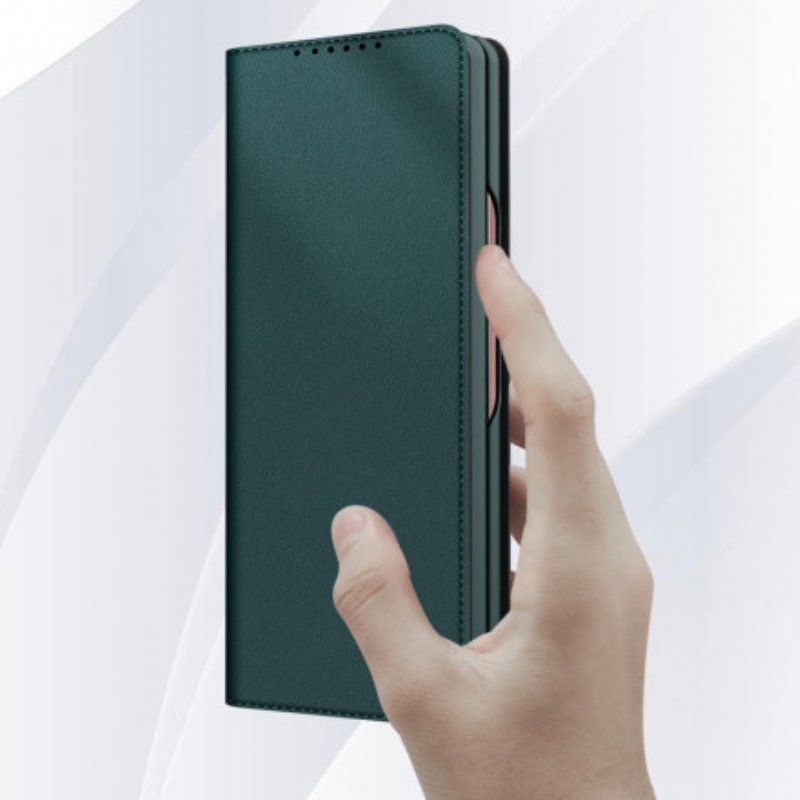 Folio-fodral Samsung Galaxy Z Fold 3 5G Läderfodral Skin-touch Split Läder