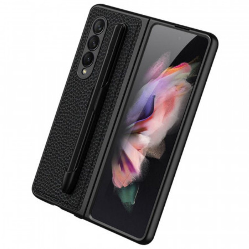 Mobilskal Samsung Galaxy Z Fold 3 5G Litchi Läder Gkk Stylus Hållare