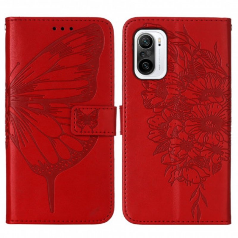 Fodral Xiaomi Mi 11i 5G Butterfly Design Med Lanyard