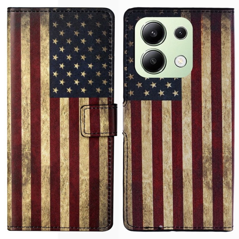 Fodral Xiaomi Redmi Note 13 4g Vintage Amerikansk Flagga