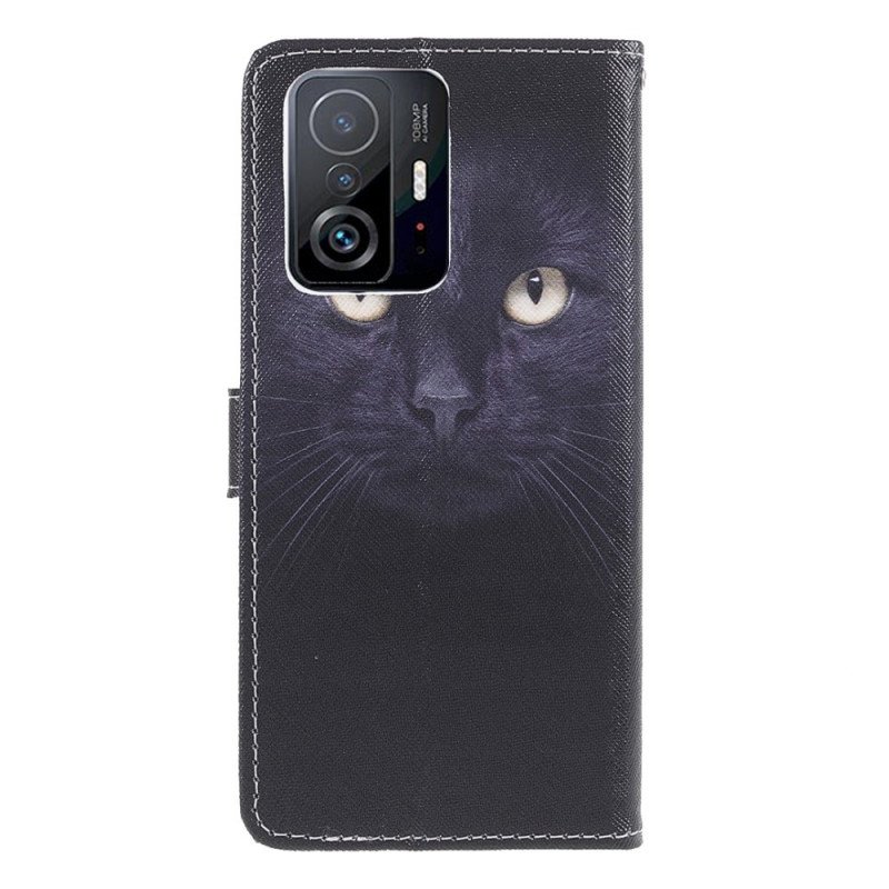 Fodral Xiaomi 11T / 11T Pro Med Kedjar Strappy Black Cat Eyes