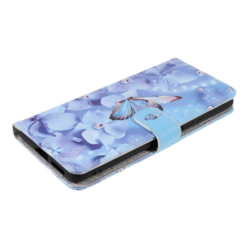 Fodral Xiaomi 11T / 11T Pro Med Kedjar Strappy Diamond Butterflies