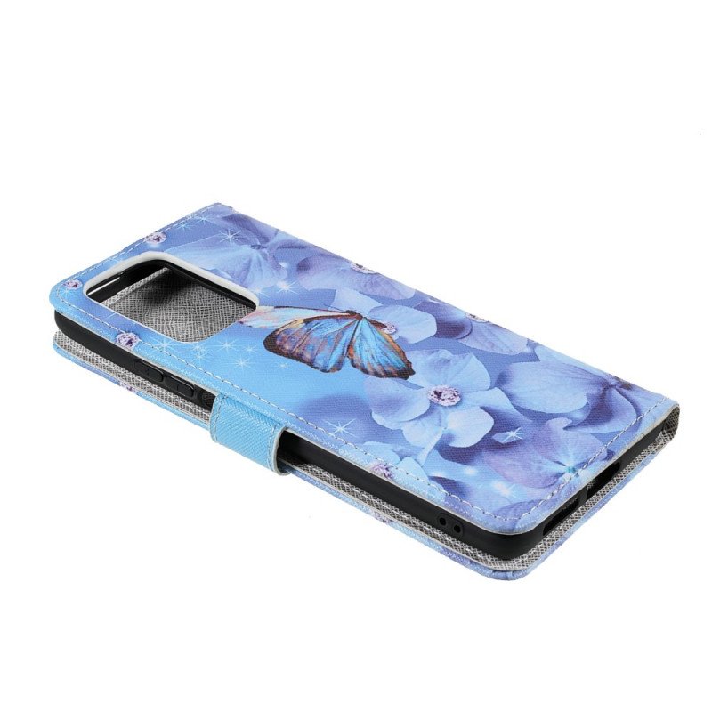 Fodral Xiaomi 11T / 11T Pro Med Kedjar Strappy Diamond Butterflies