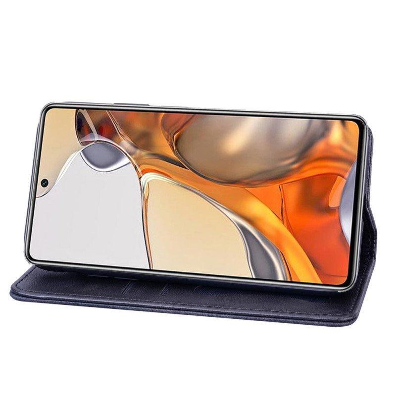 Folio-fodral Xiaomi 11T / 11T Pro Läderfodral Bi-textur Business Läder Effekt