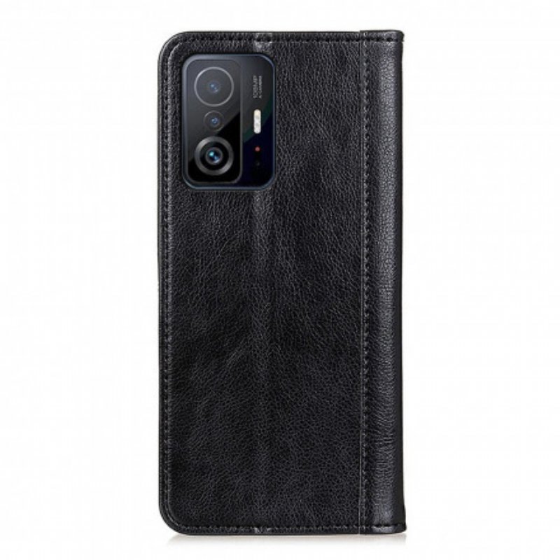 Folio-fodral Xiaomi 11T / 11T Pro Läderfodral Elegance Split Litchi Läder