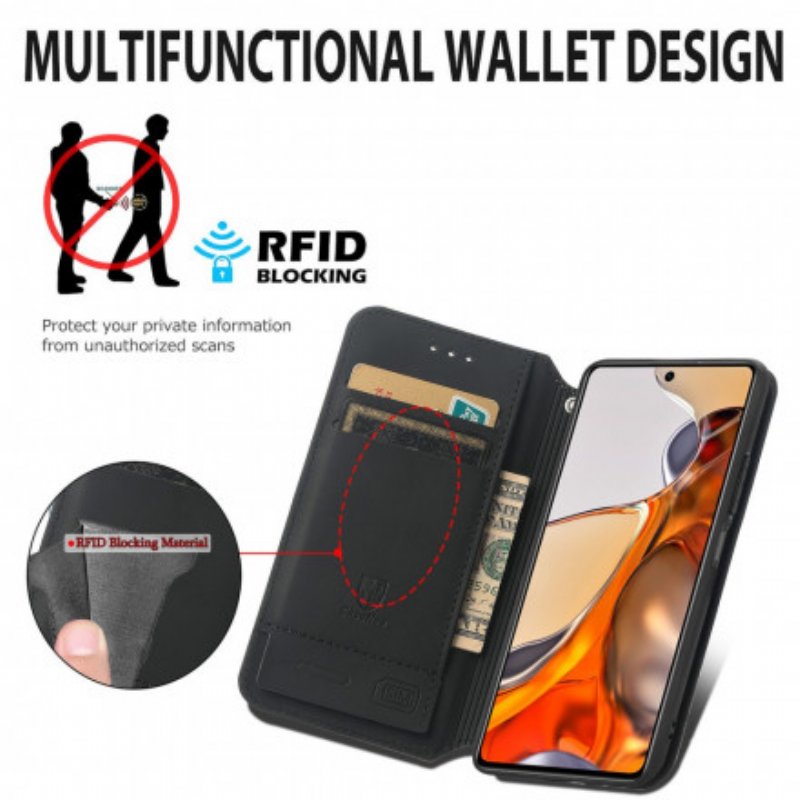 Folio-fodral Xiaomi 11T / 11T Pro Läderfodral Konstnärlig Rfid