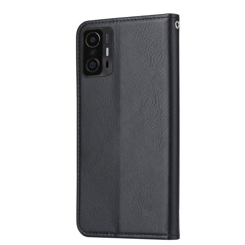 Folio-fodral Xiaomi 11T / 11T Pro Läderfodral Korthållare I Konstläder