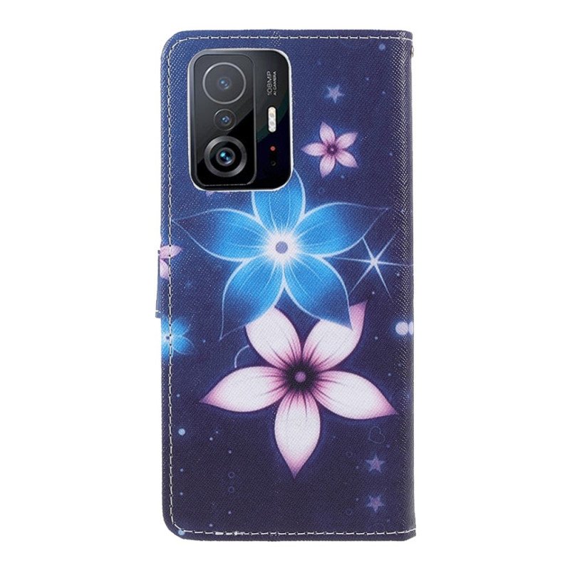 Folio-fodral Xiaomi 11T / 11T Pro Med Kedjar Lunar Strap Blommor