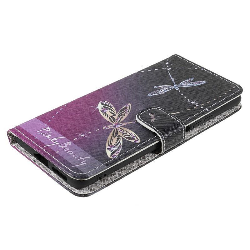 Folio-fodral Xiaomi 11T / 11T Pro Med Kedjar Strappy Dragonflies