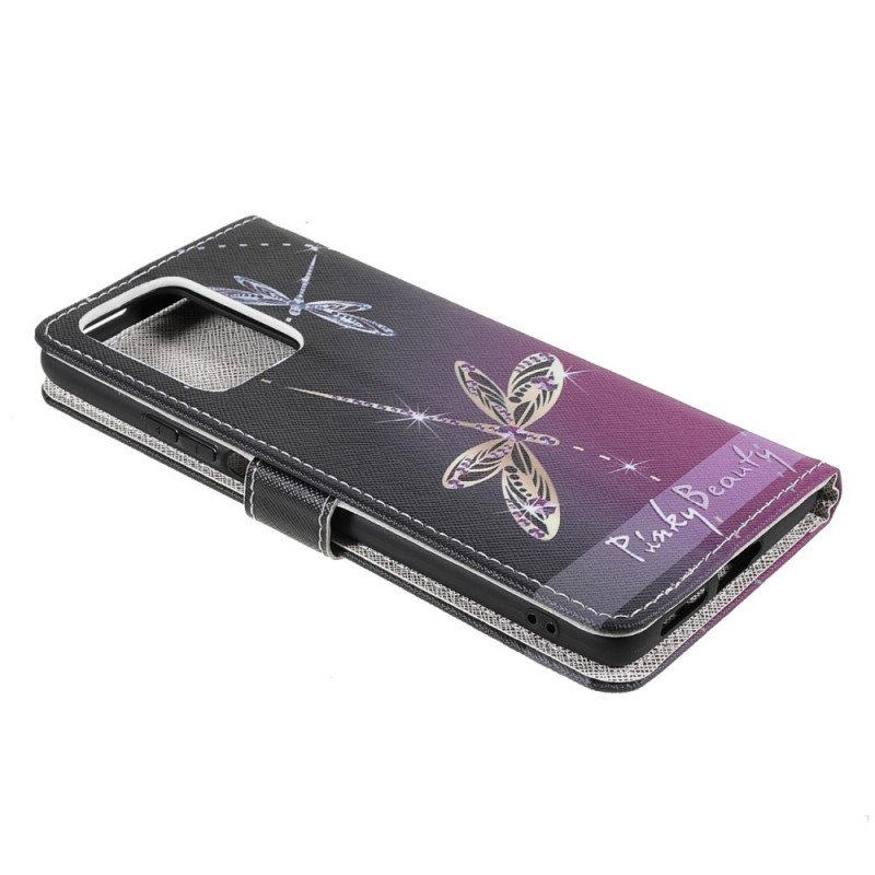 Folio-fodral Xiaomi 11T / 11T Pro Med Kedjar Strappy Dragonflies