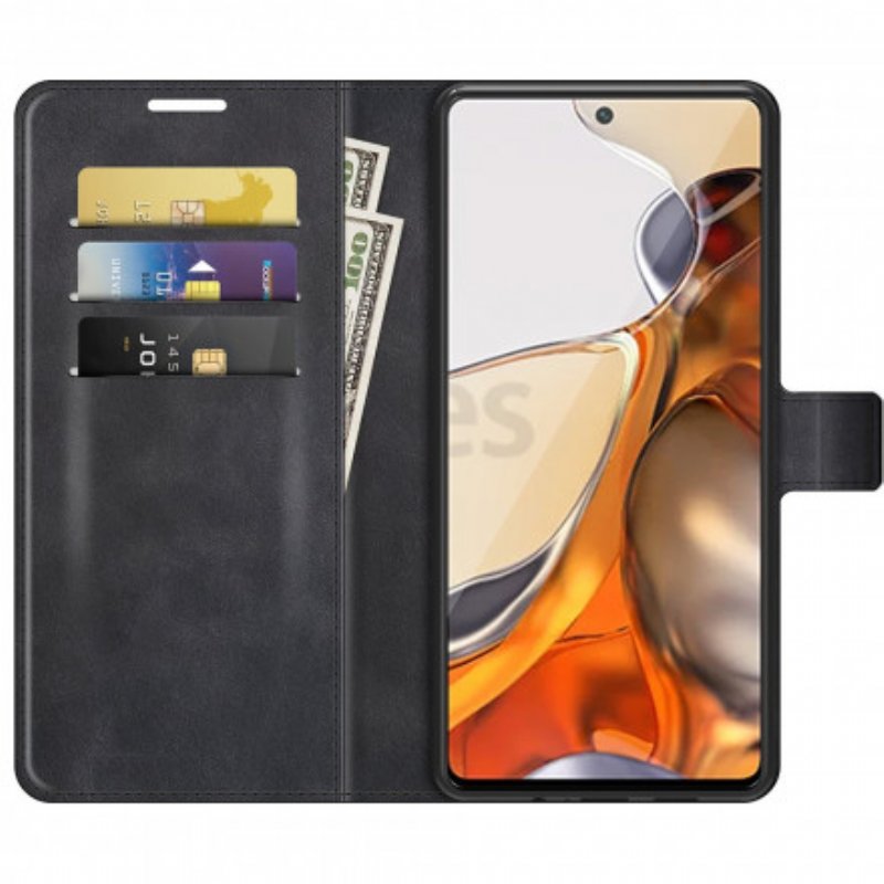 Folio-fodral Xiaomi 11T / 11T Pro Slimmad Extrem Lädereffekt