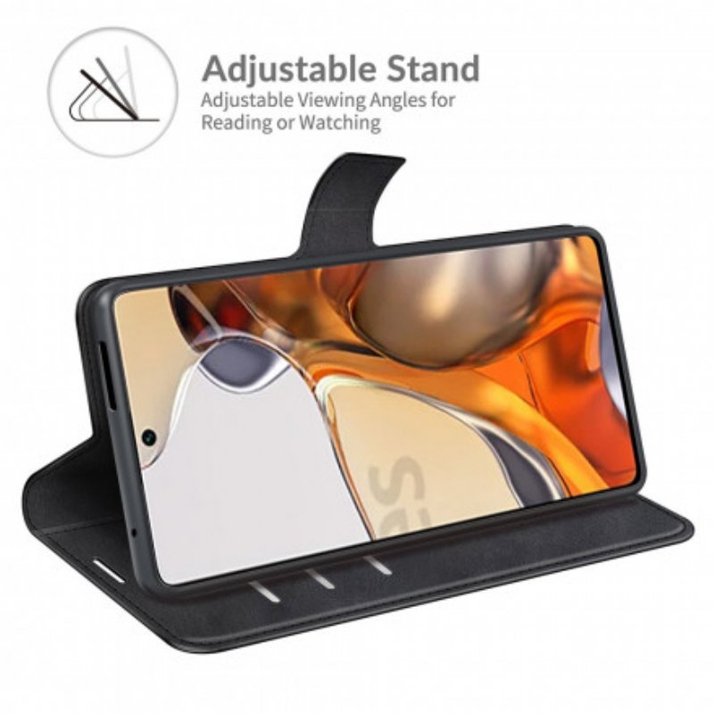 Folio-fodral Xiaomi 11T / 11T Pro Slimmad Extrem Lädereffekt