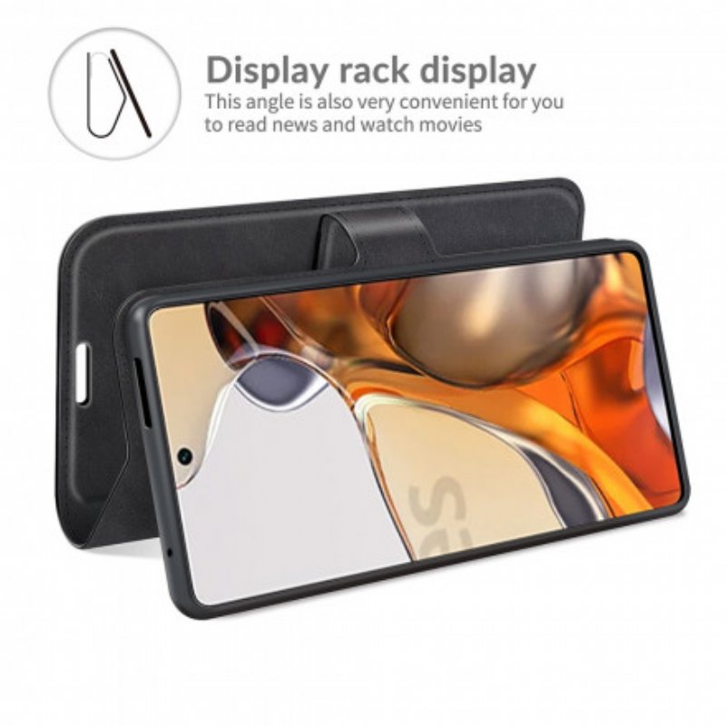 Folio-fodral Xiaomi 11T / 11T Pro Slimmad Extrem Lädereffekt